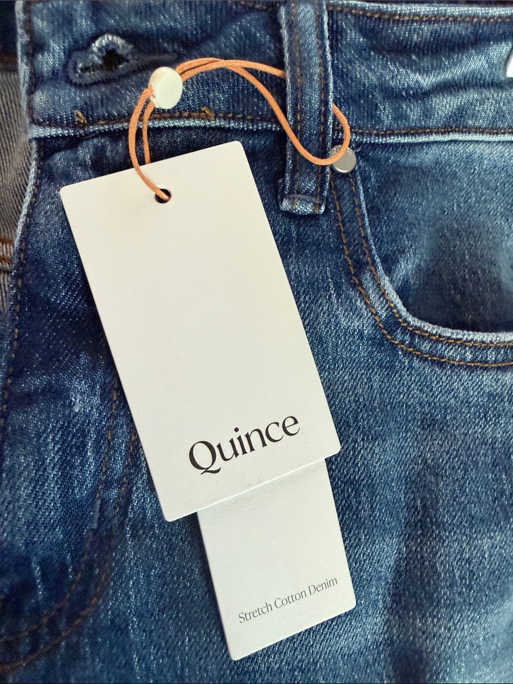 Quince Straight-Leg Jeans in Medium Blue Wash - Picture 4 of 4